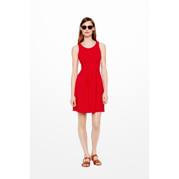 J.Crew Red Pleated Dress - Picture 1 of 4